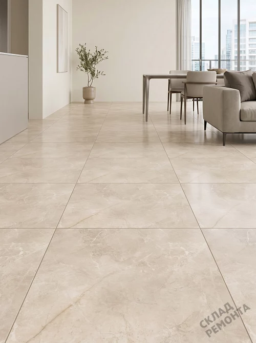 Фото Керамогранит лаппатированный Alma Ceramica Апарель GFU6060APL04L бежевый 600*600*9 – купить в Пензе: цена, описание, фото. Интернет-магазин 1